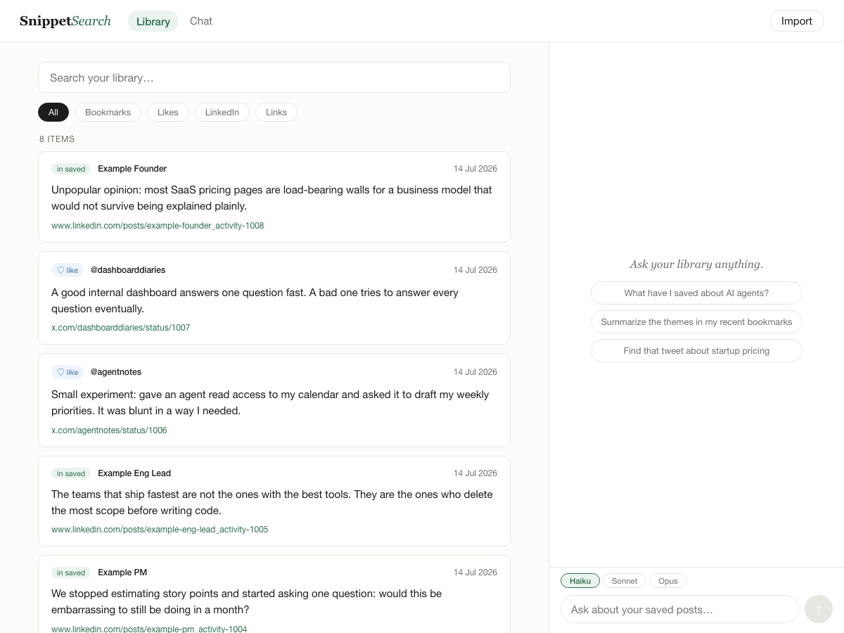 Snippet Search screenshot