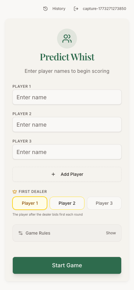 Whist Scorer screenshot